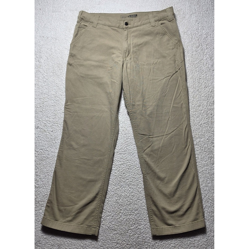 Carhartt Relaxed Fit Canvas Work Pants Mens 38x30 Tan Khaki Utility Trousers
